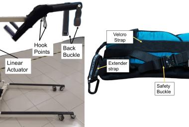 FIGURE 1: NEAR-1 lifter prototype and thigh strap